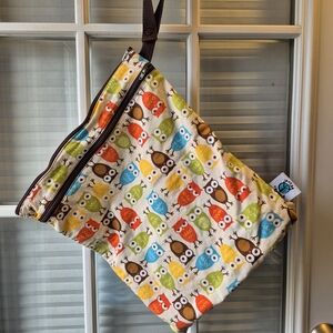 Colorful Owl Print Wet Bag